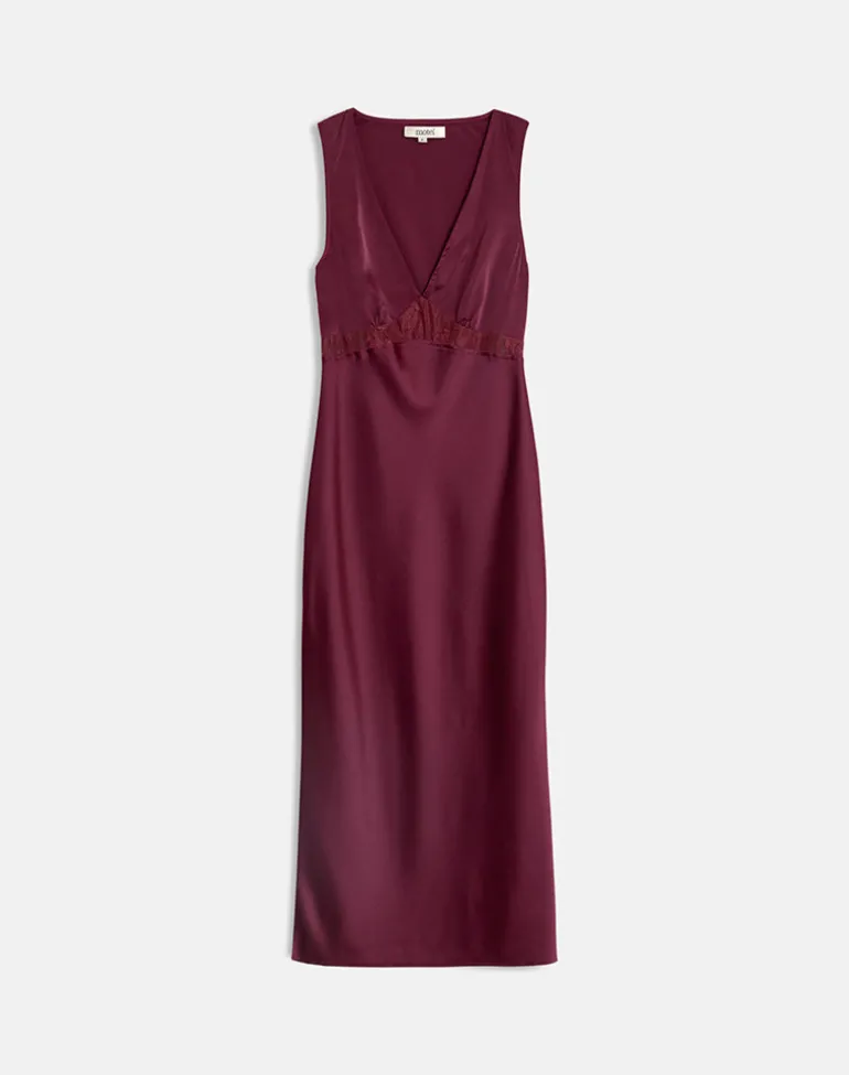 Zarita Satin Maxi Dress in Zinfandel