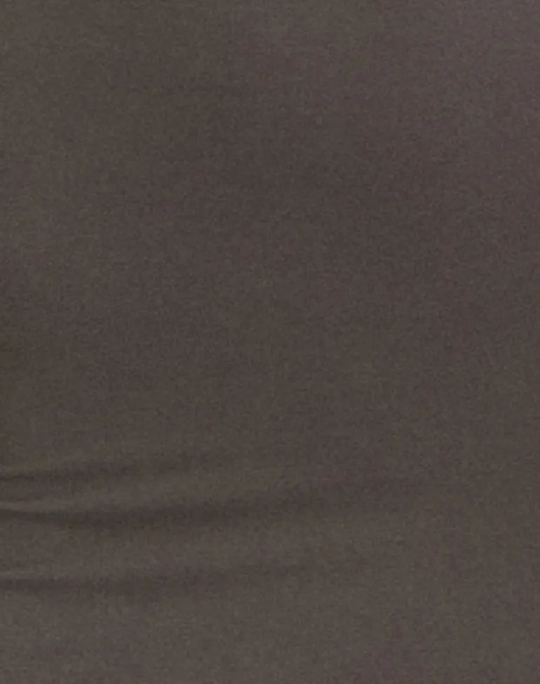 Zarya Maxi Dress in Cupro Grey Khaki