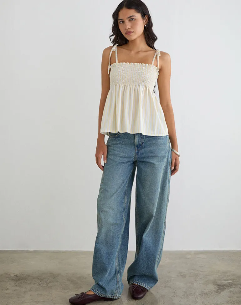 Zerah Top in Candy Stripe Yellow