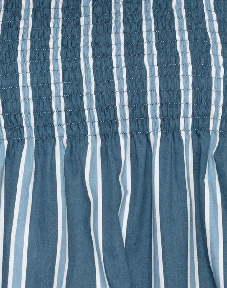 Zerah Top in Poplin Formal Stripe Navy
