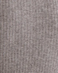 Zinta Long Sleeve Button Up Top in Ribbed Knit Grey