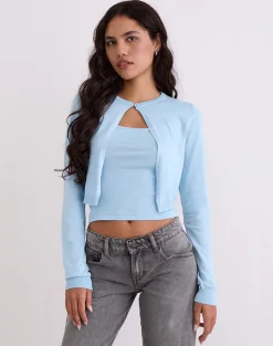 Ziva Knit Cami Vest Top in Blue