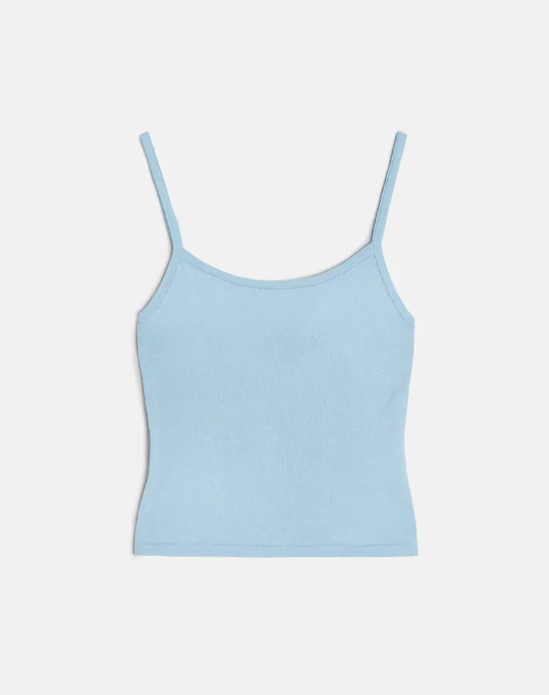 Ziva Knit Cami Vest Top in Blue