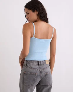 Ziva Knit Cami Vest Top in Blue