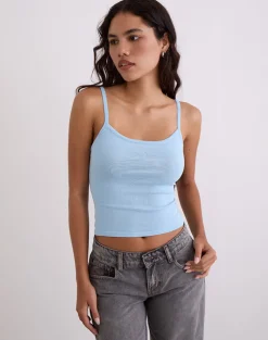 Ziva Knit Cami Vest Top in Blue
