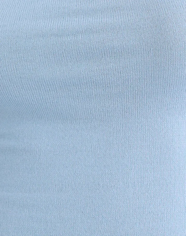 Ziva Knit Cami Vest Top in Blue