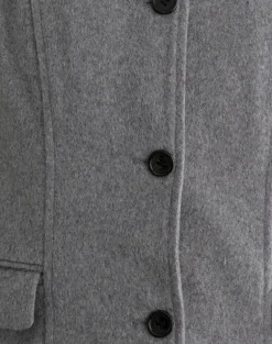 Ziya Collared Button Up Jacket in Wool Grey