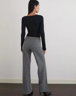 Zolena Trouser in Tailoring Pinstripe Grey