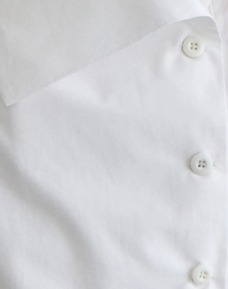 Zosia Asymmetric Button Blouse in White