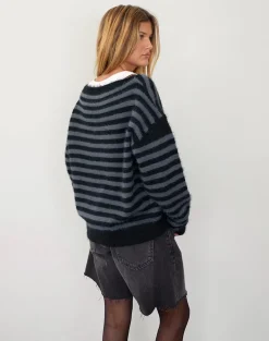 Zuleika Jumper in Charcoal Stripe
