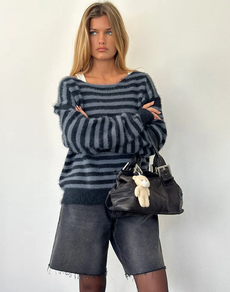 Zuleika Jumper in Charcoal Stripe